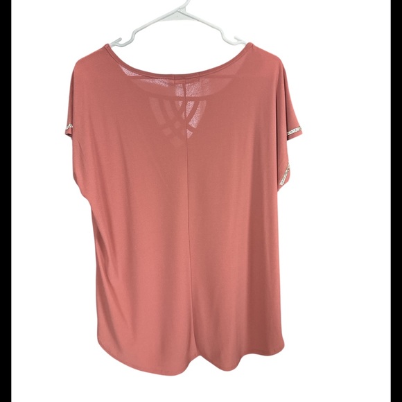 89th and Madison size XL Women's Rose Pink Short Sleeve Top - Picture 3 of 5